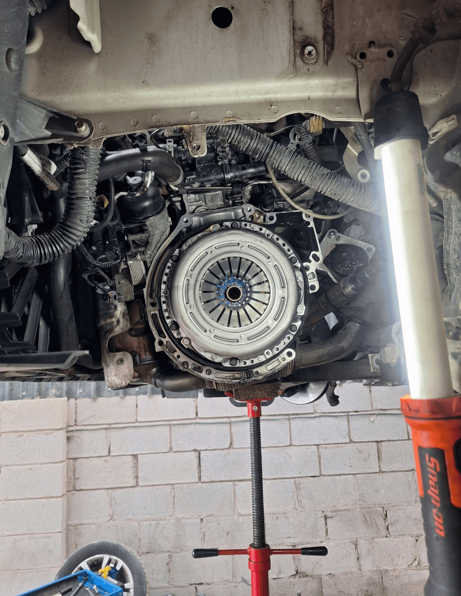 Mechanic working on a car